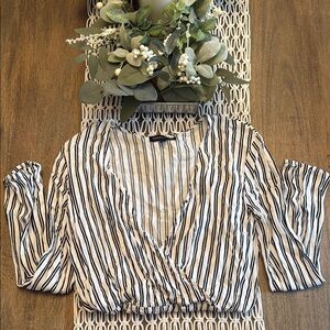 Kendall & Kylie Black and White Wrap Jumpsuit Fitted